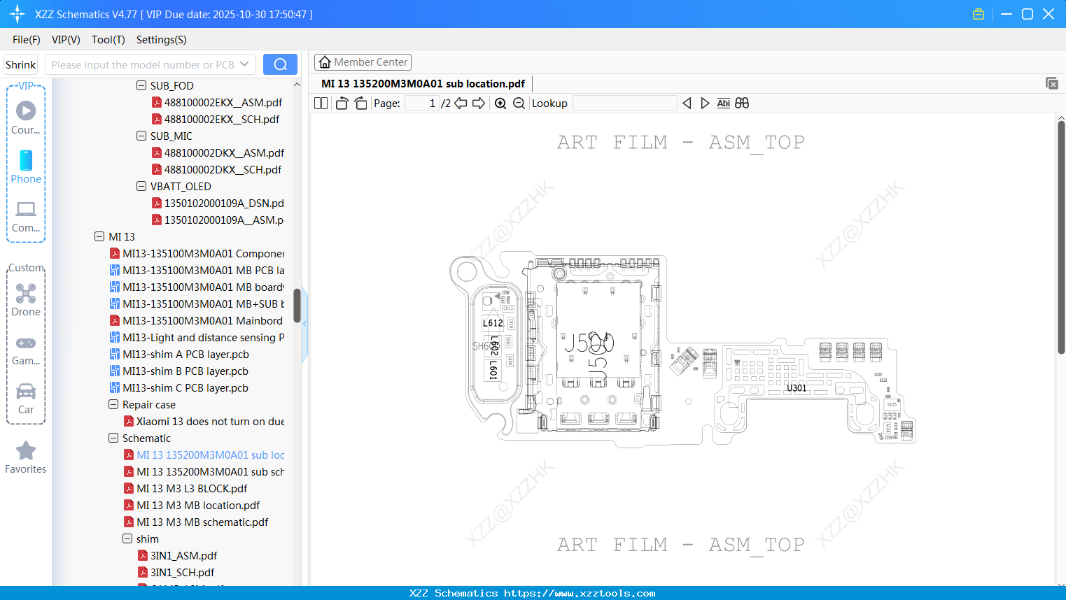 Xiaomi MI 13 135200M3M0A01 Sub Location
